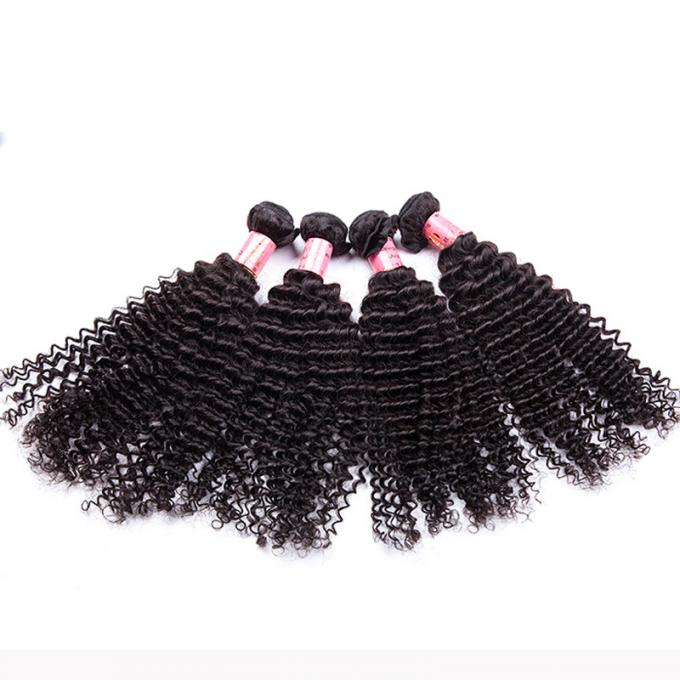 10" - 30" tessitura riccia di Wave dei capelli dei capelli neri naturali vergini indiani di Remy