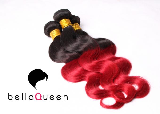 8-30 estensioni dei capelli di Wave Ombre Remy del corpo di pollice con il 1B più colore rosso