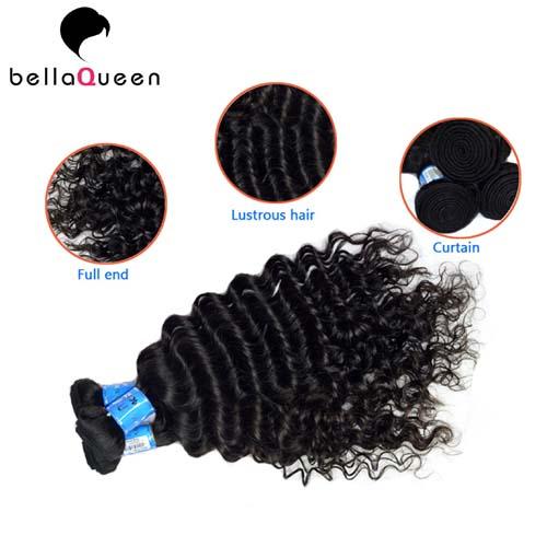 Capelli vergini malesi profondi lisci di Wave, tessuto nero naturale dei capelli umani