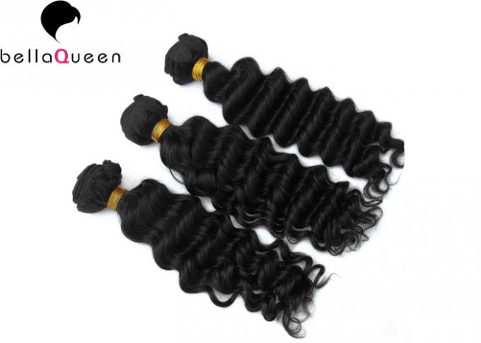 Capelli umani vergini brasiliani, una trama profonda nera naturale dei capelli di Wave di 100 grammi